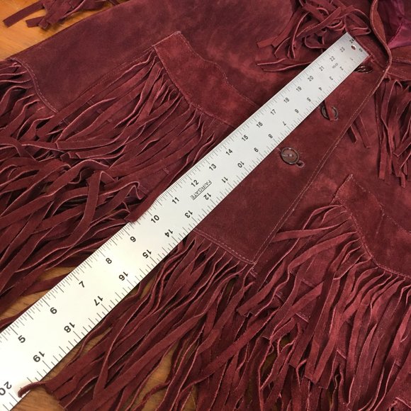 DAWN  Leather Fringe Western Cowgirl  70's Style Jacket Vintage - Picture 11 of 16